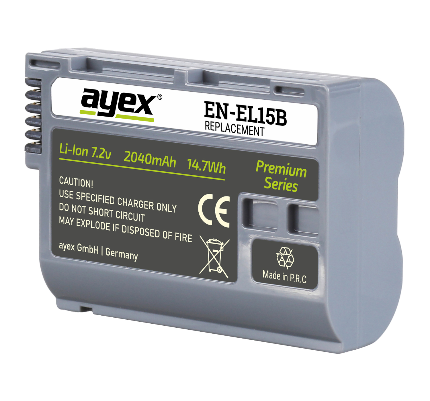 EN-EL15B Akku für Nikon Z8 Z7II Z7 D7500 D7000 D600 D750 V1 D800E lange Laufzeit 2040mAh