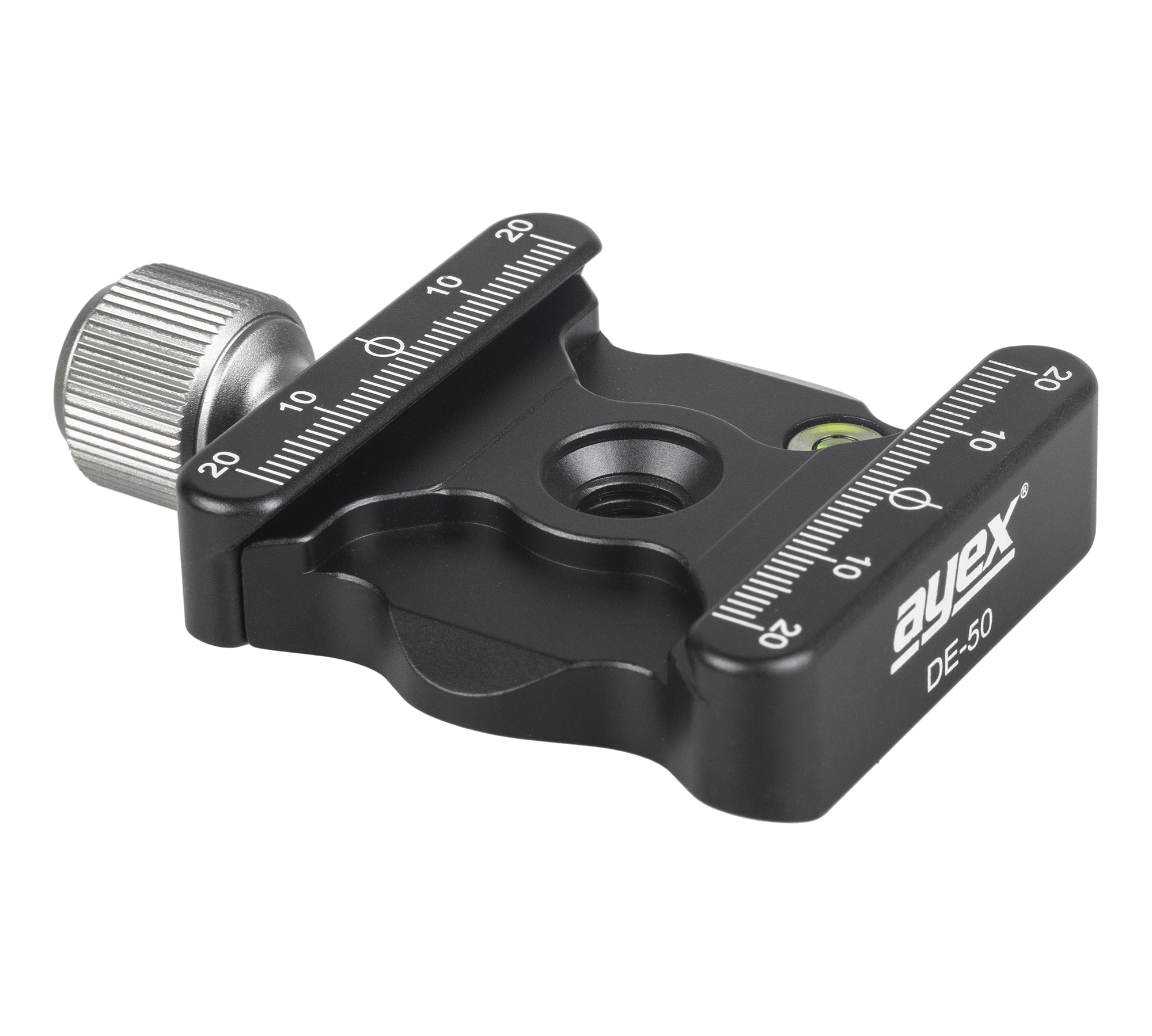 ayex Universale QR-Klemme, Schnellspannklemme, DE-50 - 3/8 Zoll mit 1/4 Zoll Adapter - Präsize gefertigt - aus eloxierter Aluminium-Legierung - Arca-Swiss kompatibel
