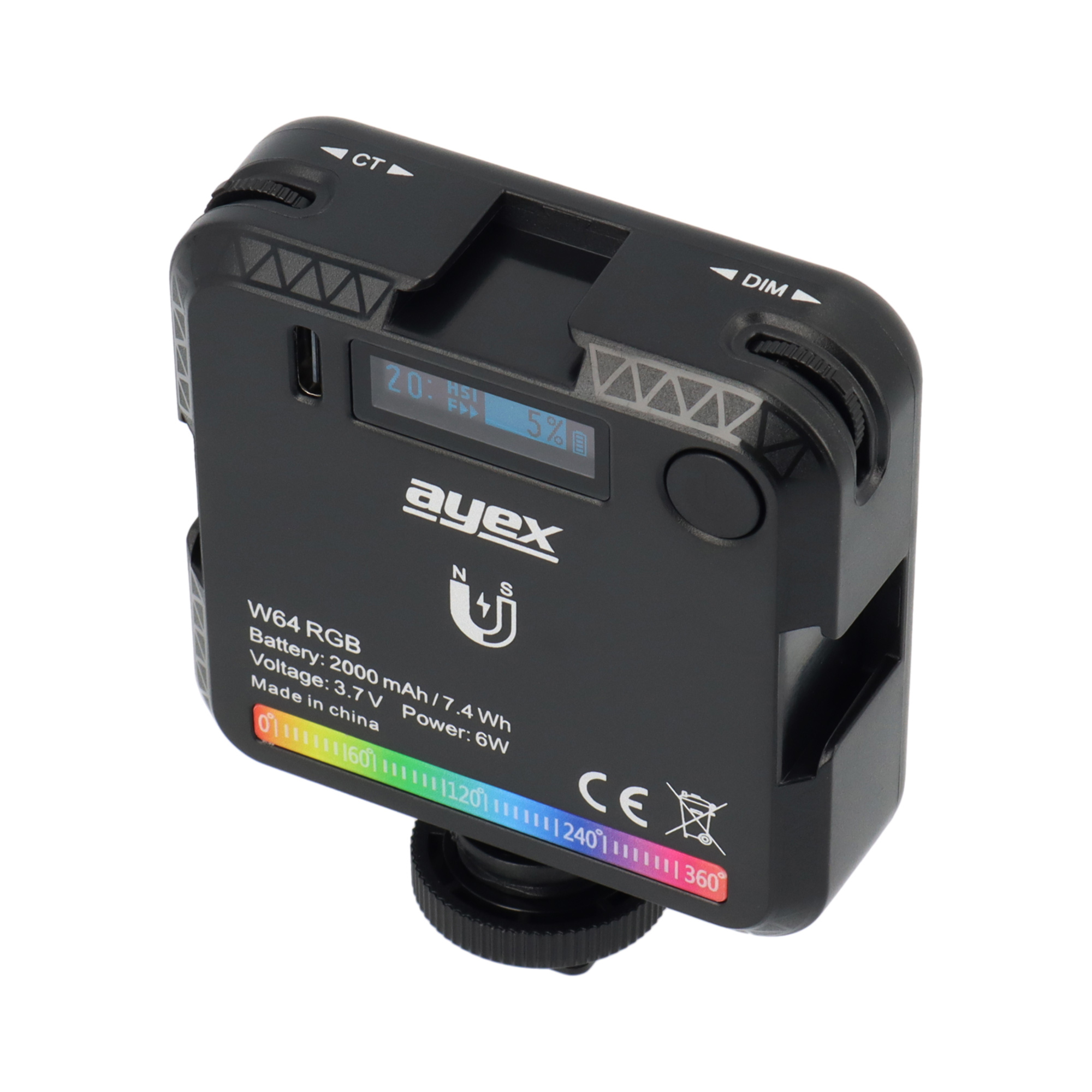 RGB Videoleuchte einstellbare Helligkeit 20 kreative Lichteffekte W64 RGB RGB Videoleuchte einstellbare Helligkeit 20 kreative Lichteffekte W64 RGB