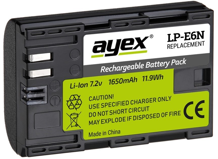 2 Stück ayex LP-E6N Akku - für Canon Kameras wie EOS R