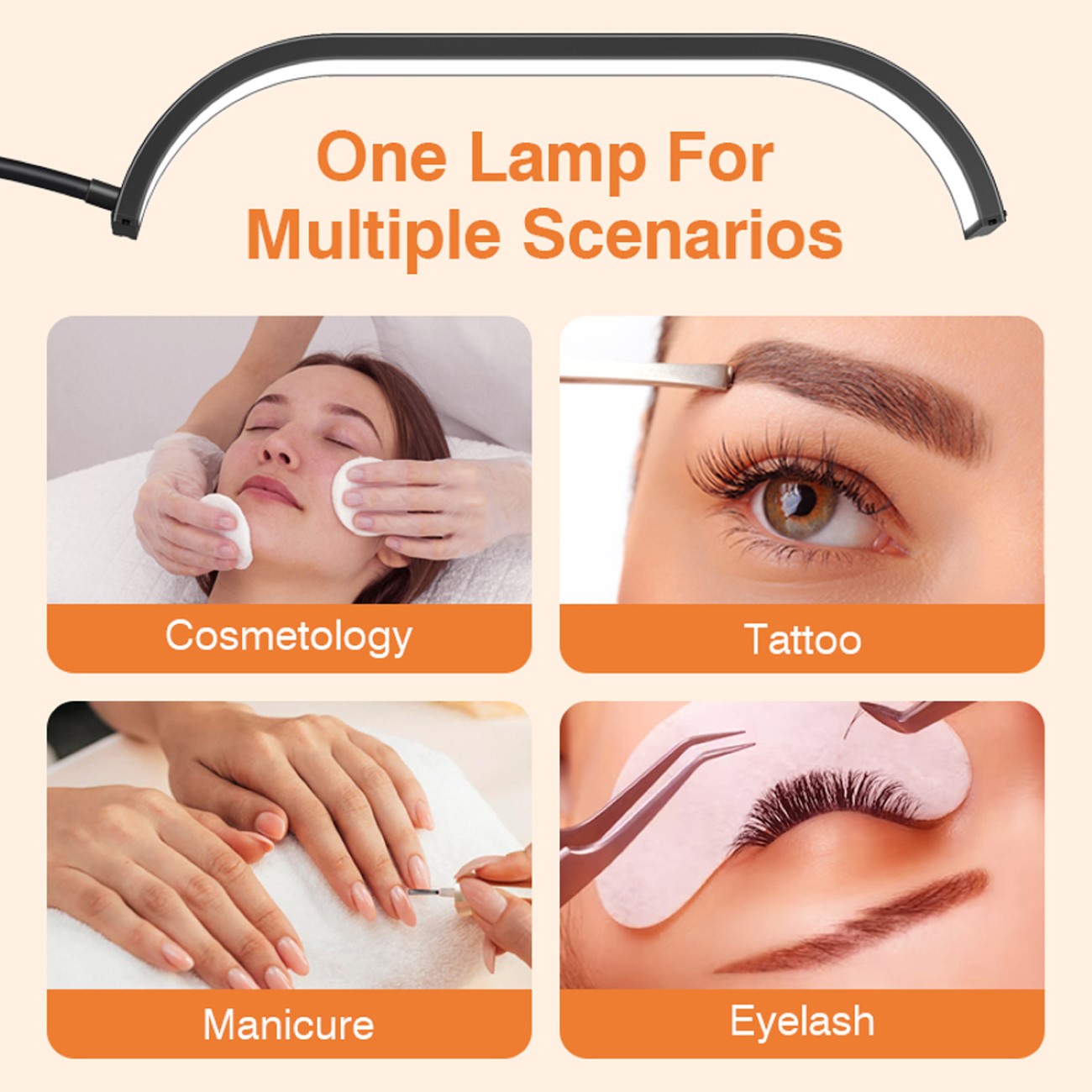 Dimmbare Halbmond Lampe Beauty Light einstellbare Farbtemperatur Telefonhalter Fernbedienung Dimmbare Halbmond Lampe Beauty Light einstellbare Farbtemperatur Telefonhalter Fernbedienung