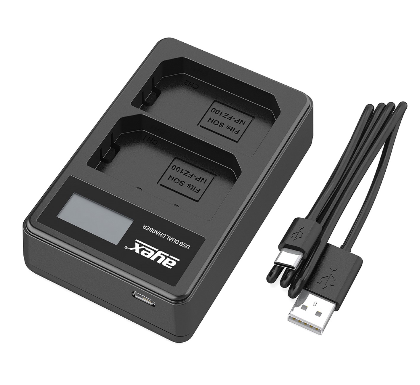 USB Dual Ladegerät für Sony NP-FZ100 Akkus beleuchtetes Display Ladestandanzeige USB Dual Ladegerät für Sony NP-FZ100 Akkus beleuchtetes Display Ladestandanzeige