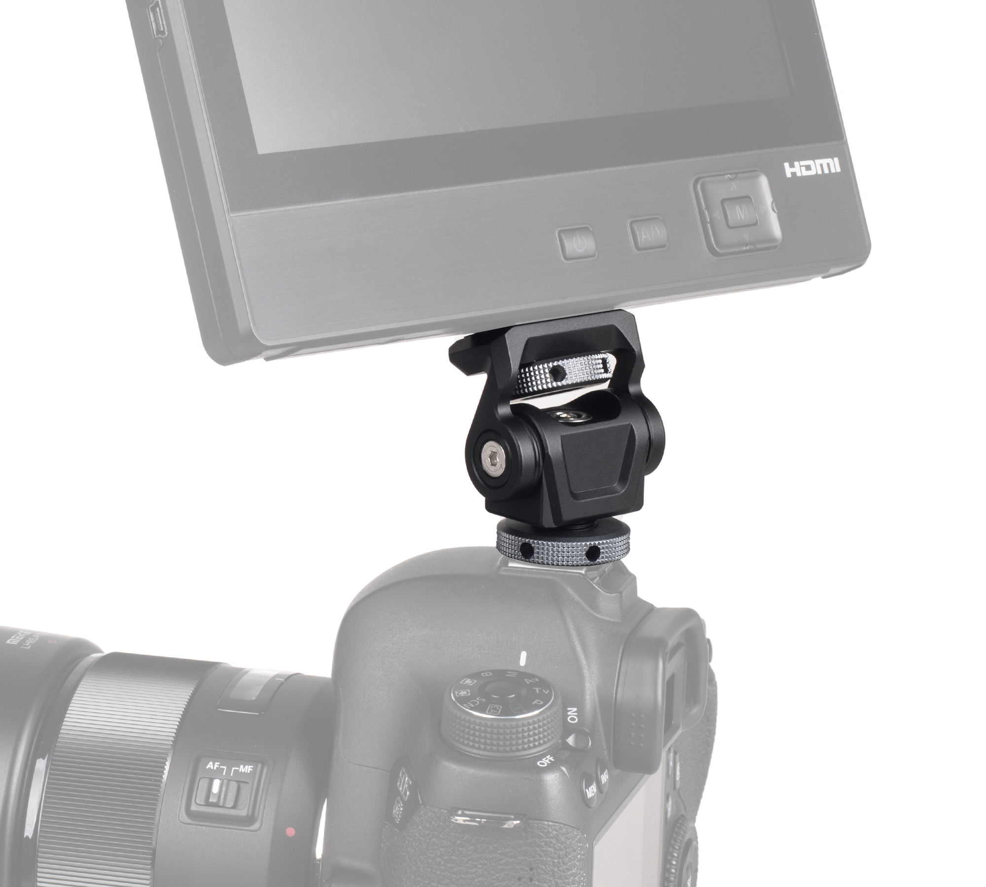 Neigbare Monitorhalterung mit Blitzschuhadapter Monitor Mount mit Cold Shoe Mount FB-02A Neigbare Monitorhalterung mit Blitzschuhadapter Monitor Mount mit Cold Shoe Mount FB-02A