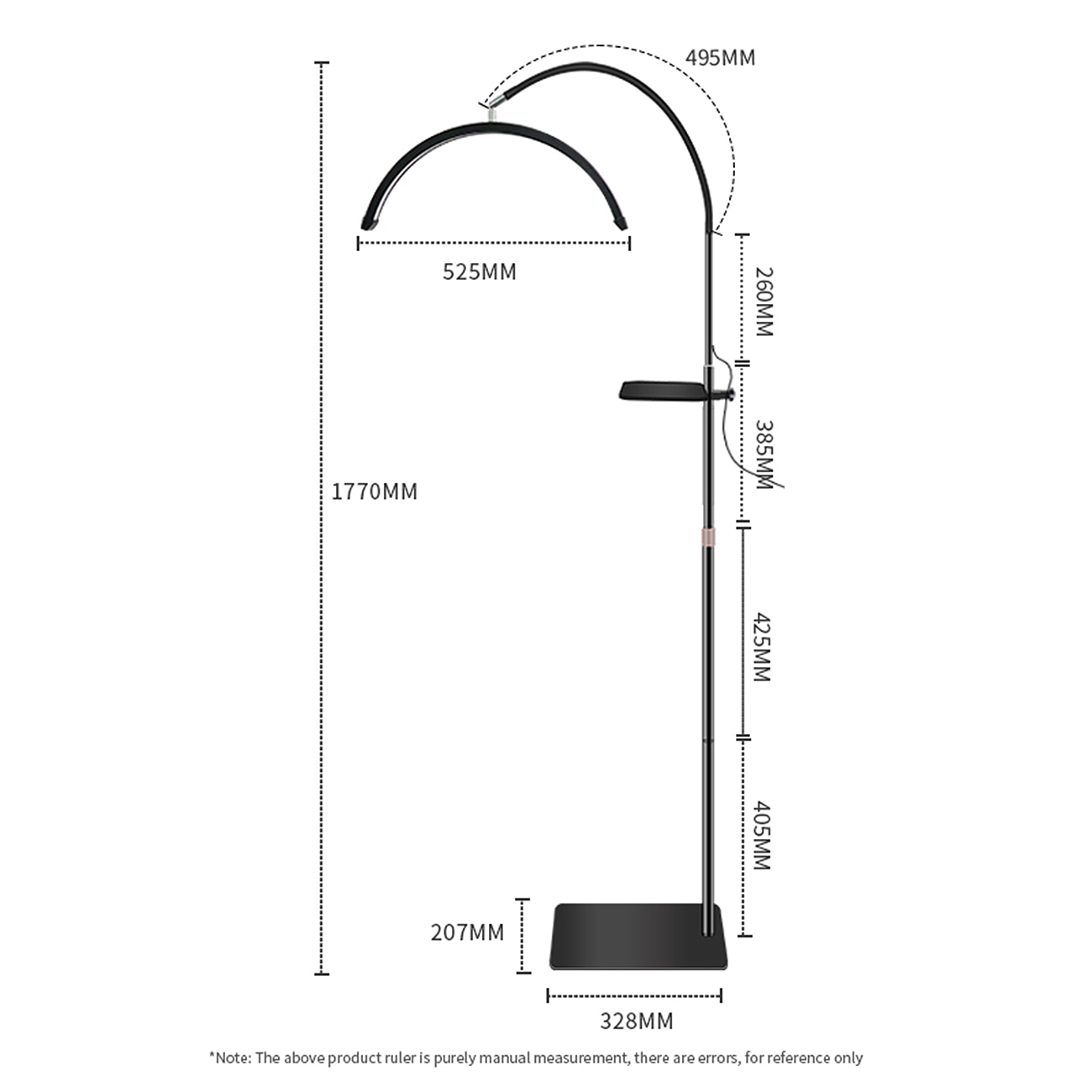 LED Beauty Stehlampe – 36W, höhenverstellbar & dimmbar Weiß oder Schwarz