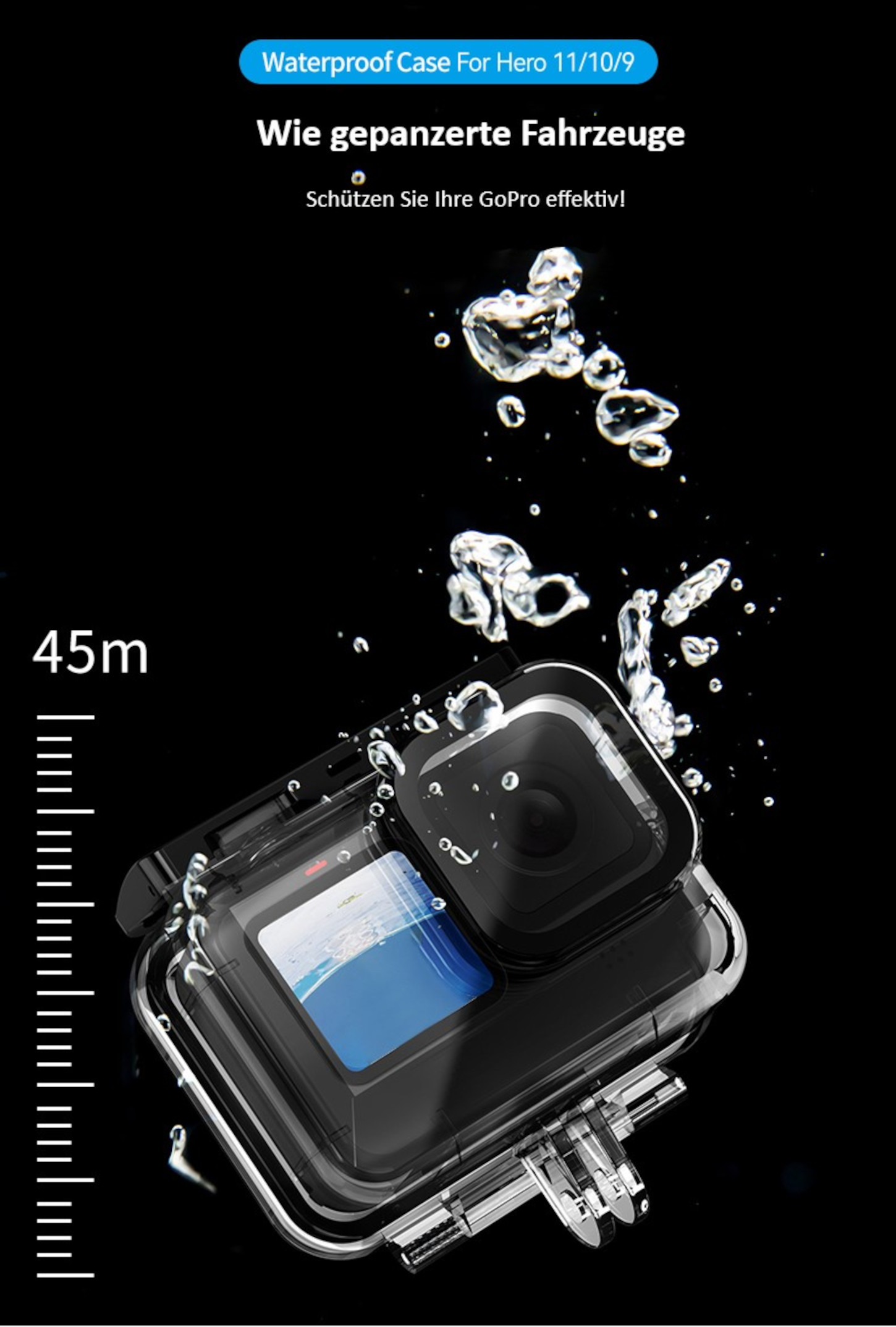 Wasserdichtes Case Schutzbox Für GoPro Hero 9, 10 & 11 Waterproof Case Schutzgehäuse Wasserdichtes Case Schutzbox Für GoPro Hero 9, 10 & 11 Waterproof Case Schutzgehäuse