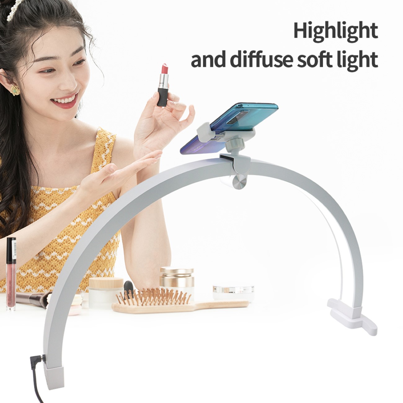 Halbmond Beauty Light für zB. für Nagelkunst und Wimpern HD-M12X weiß - 4 (Custom).jpg Halbmond Beauty Light für zB. für Nagelkunst und Wimpern