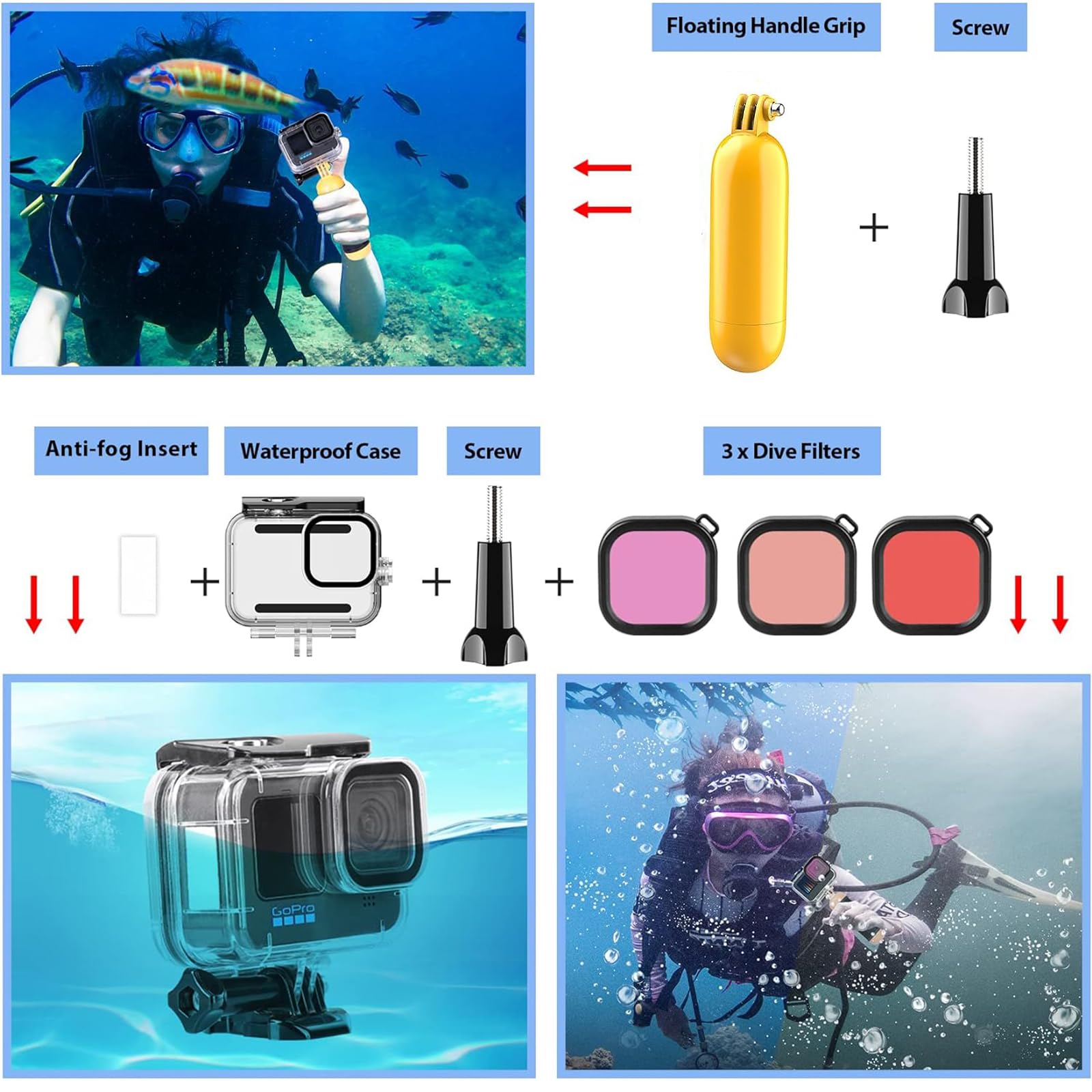 ayex GoPro Accessory Kit All-in-One Lösung für Ihre Abenteuer (Hero 11 10 & 9) ayex GoPro Accessory Kit All-in-One Lösung für Ihre Abenteuer (Hero 11 10 & 9)