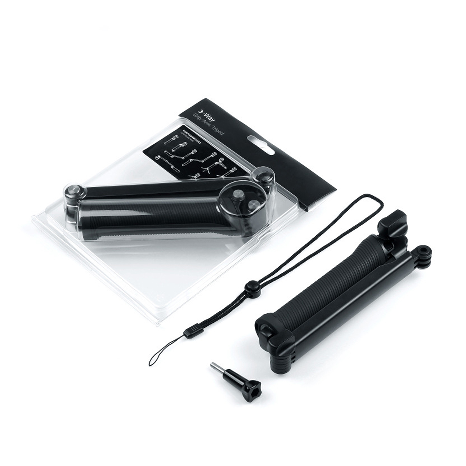 Selfie Stick Monopod mit Stativständer für GoPro & DJI Actionkameras dynamische Aufnahmen Selfie Stick Monopod mit Stativständer für GoPro & DJI Actionkameras dynamische Aufnahmen