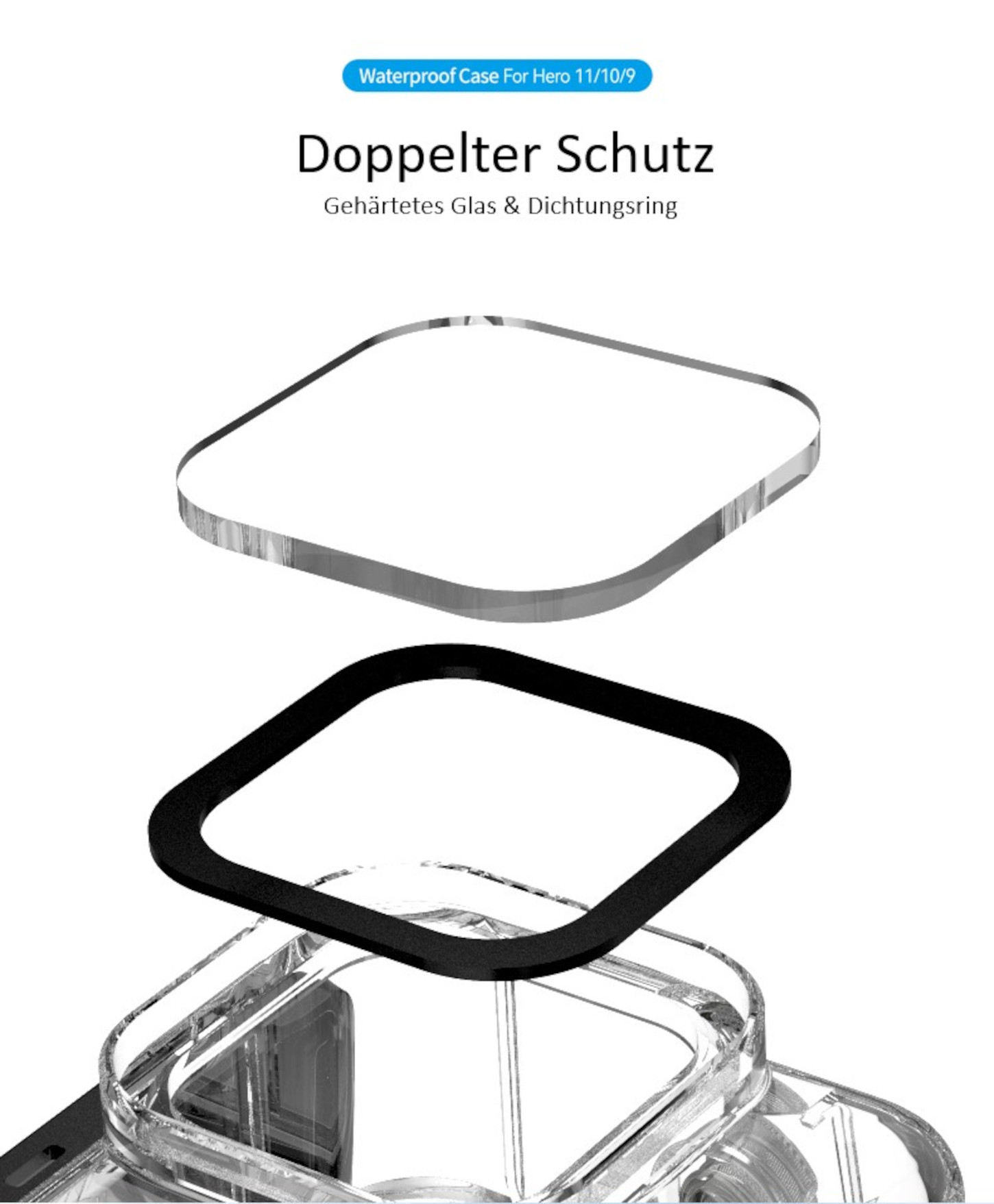 Wasserdichtes Case Schutzbox Für GoPro Hero 9, 10 & 11 Waterproof Case Schutzgehäuse Wasserdichtes Case Schutzbox Für GoPro Hero 9, 10 & 11 Waterproof Case Schutzgehäuse