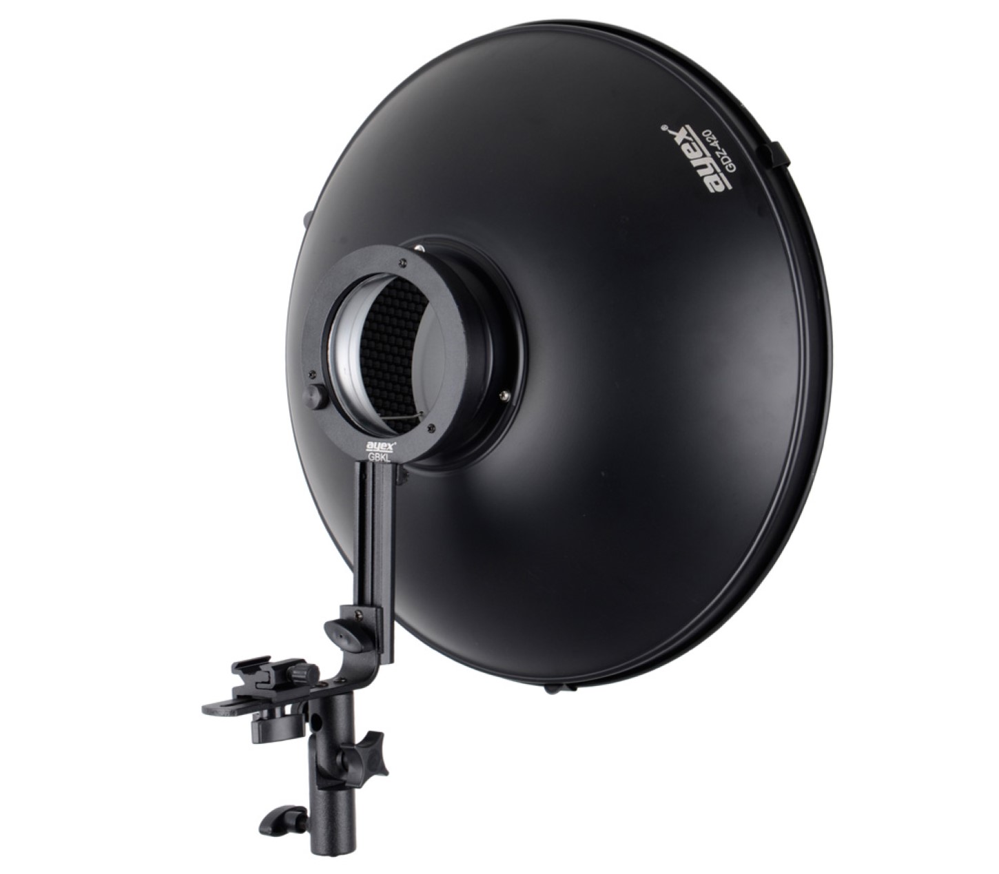 ayex Beauty Dish Lichtformer 42cm mit Systemblitz-Halter, inkl. Wabenvorsatz und Diffusor