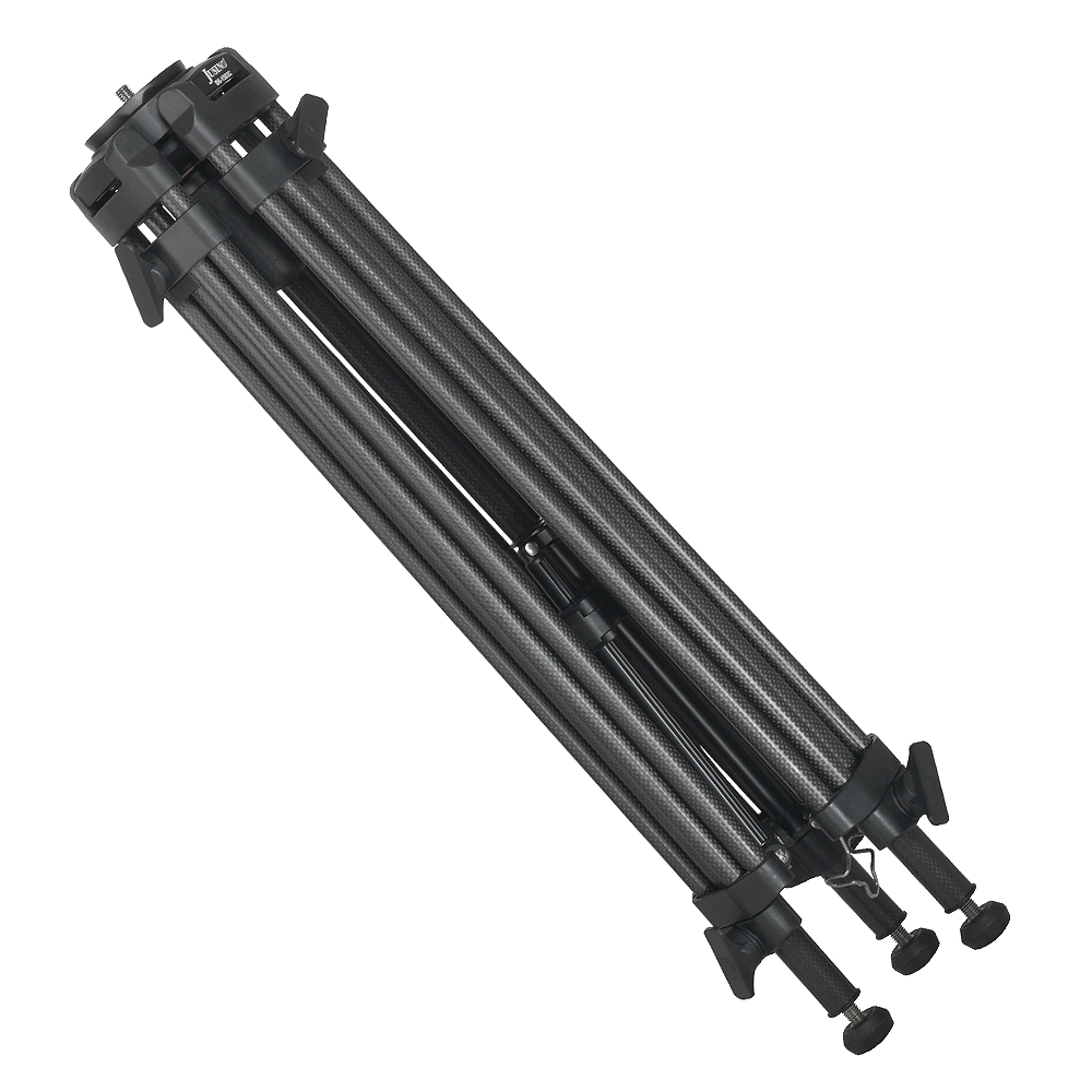 JUSINO Hochwertiges Profi Video-Stativ aus Karbon 66cm bis 150cm Höhe 18kg Tragfähigkeit + gepolsterter Tasche DK-1503C