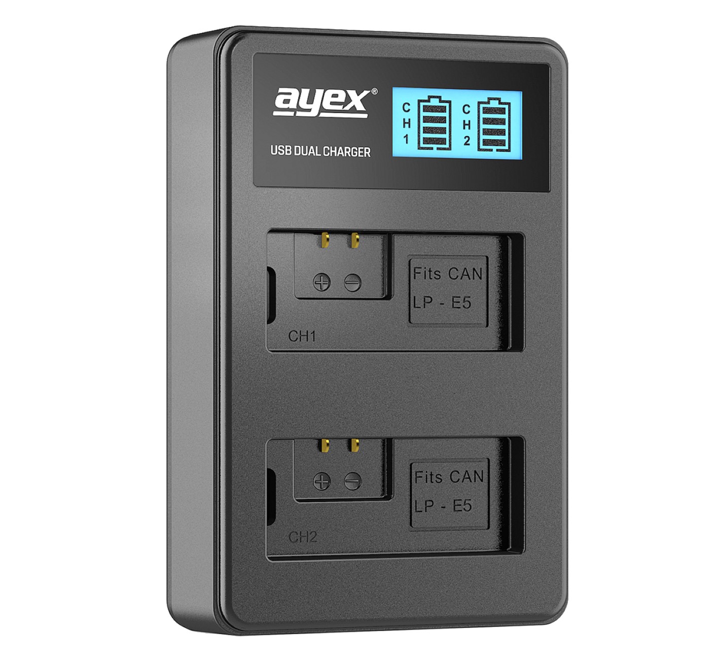 ayex Power Set mit 2x LP-E5 Akku für Canon + 1x USB Dual Ladegerät zB Canon EOS 450D 500D 1000D ayex Power Set mit 2x LP-E5 Akku für Canon + 1x USB Dual Ladegerät zB Canon EOS 450D 500D 1000D