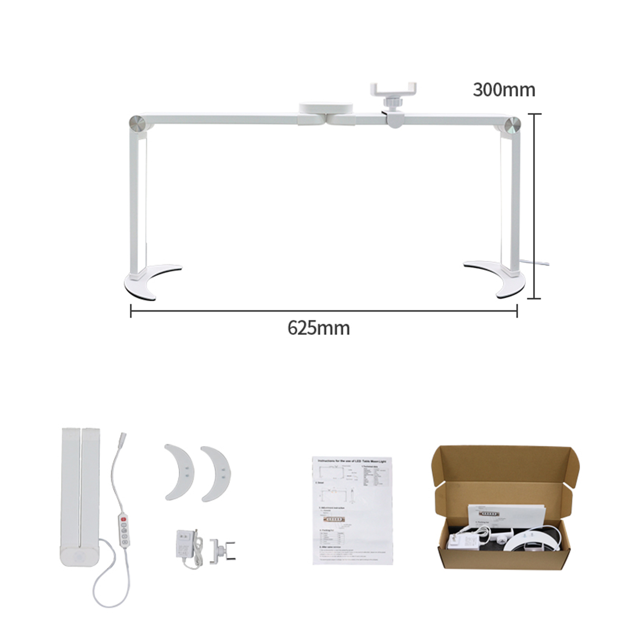 HD-M21X_15.jpg LED Beauty Light Faltbares 35W Fülllicht 3200K-5600K Telefonhalterung Perfekt für Nageldesign Make-up
