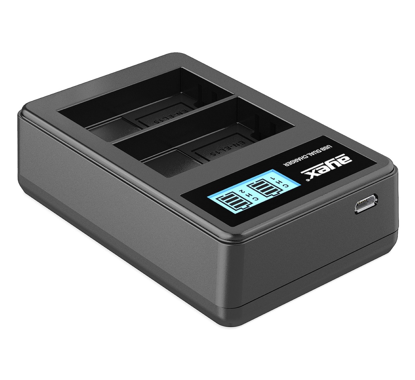 USB Dual Ladegerät für Nikon EN-EL15 beleuchtetes Display Ladestandanzeige USB Dual Ladegerät für Nikon EN-EL15 beleuchtetes Display Ladestandanzeige