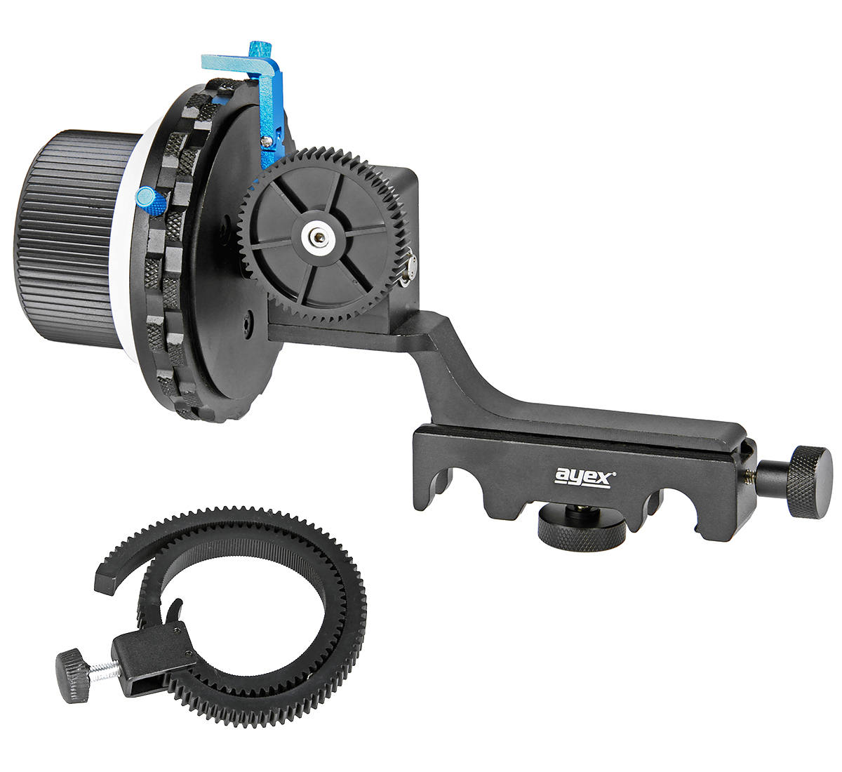 ayex Follow Focus F4, Schärfezieheinrichtung mit 2 Stoppern und Schnellwechsel-System ayex Follow Focus F4, Schärfezieheinrichtung mit 2 Stoppern und Schnellwechsel-System