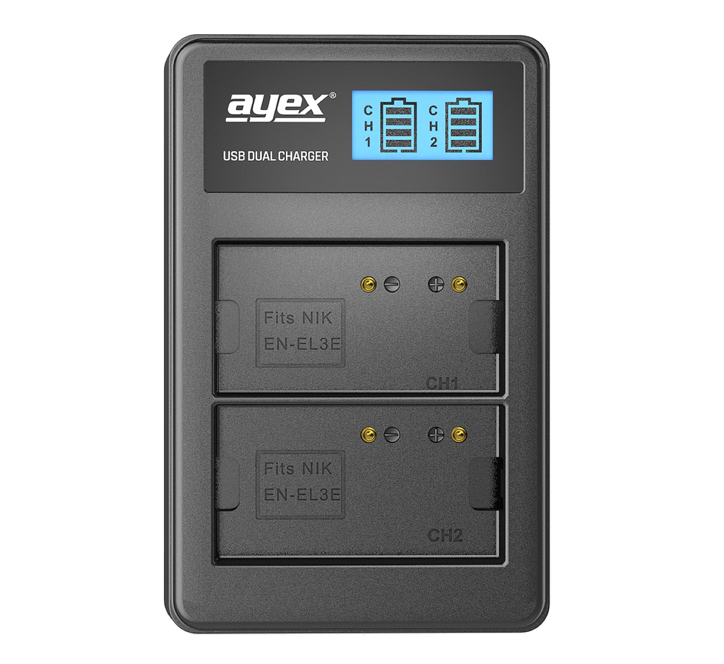 ayex Power Set mit 2x EN-EL3E Akku + 1x USB Dual Ladegerät für z.B. Nikon D700 D300s D200 D100 D90 ayex Power Set mit 2x EN-EL3E Akku + 1x USB Dual Ladegerät für z.B. Nikon D700 D300s D200 D100 D90