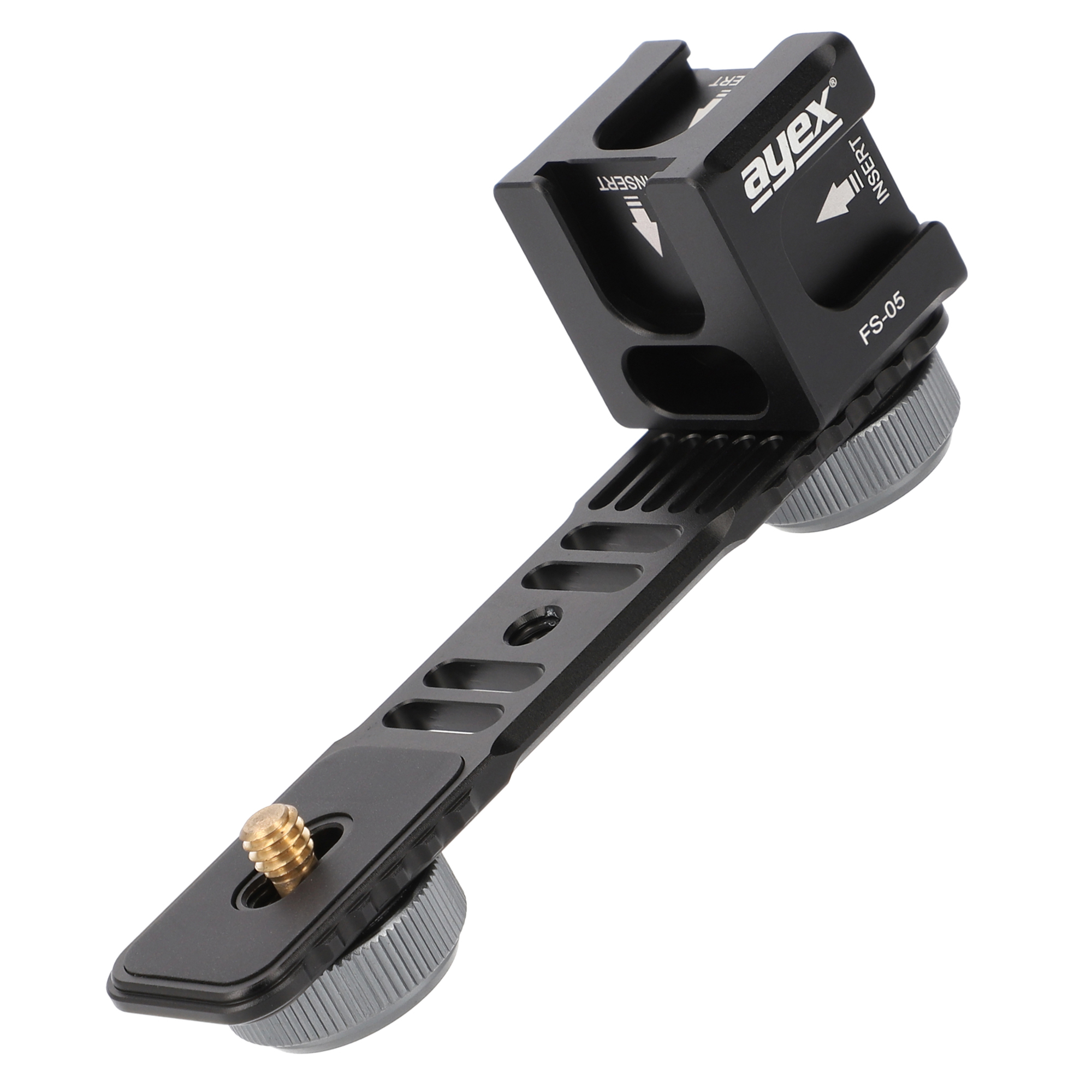 ayex Blitzschiene mit rotierbaren Vierkopf-Multifunktions Cold-Shoe-Adapter eingebaute Rücklaufsperre