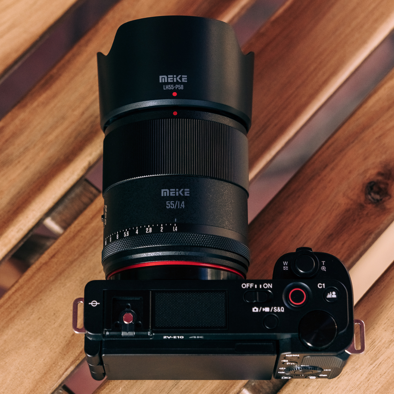 Meike 55mm F1.4 AF STM Aps-C Autofokus Objektiv für Sony E-Mount Kameras