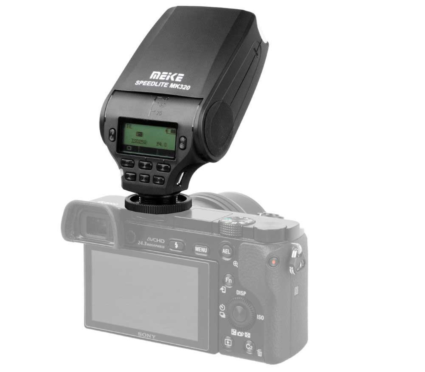 Meike Speedlite MK-320 TTL Blitz für Sony Kameras mit Multi Interface Shoe Meike Speedlite MK-320 TTL Blitz für Sony Kameras mit Multi Interface Shoe