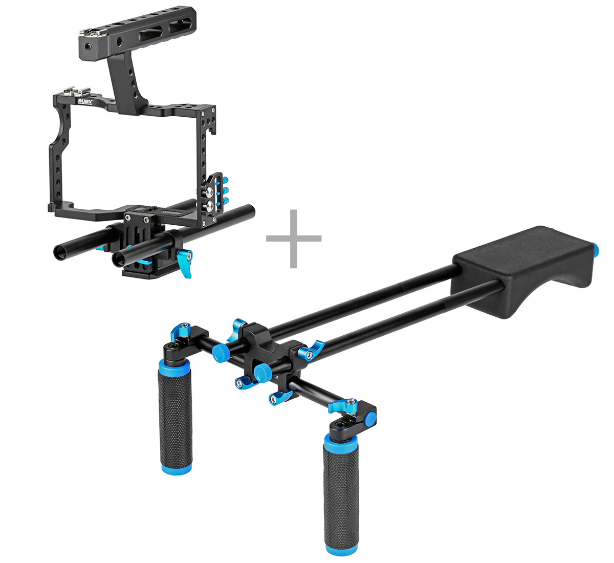 ayex Schulterstativ Kamera Cage Rig Set für Sony A7, A7II, A7R, A7RII, A7S, A7SII und Panasonic Lumix DMC-GH4 - Cage C5 Set ayex Schulterstativ Kamera Cage Rig Set für Sony A7, A7II, A7R, A7RII, A7S, A7SII und Panasonic Lumix DMC-GH4 - Cage C5 Set