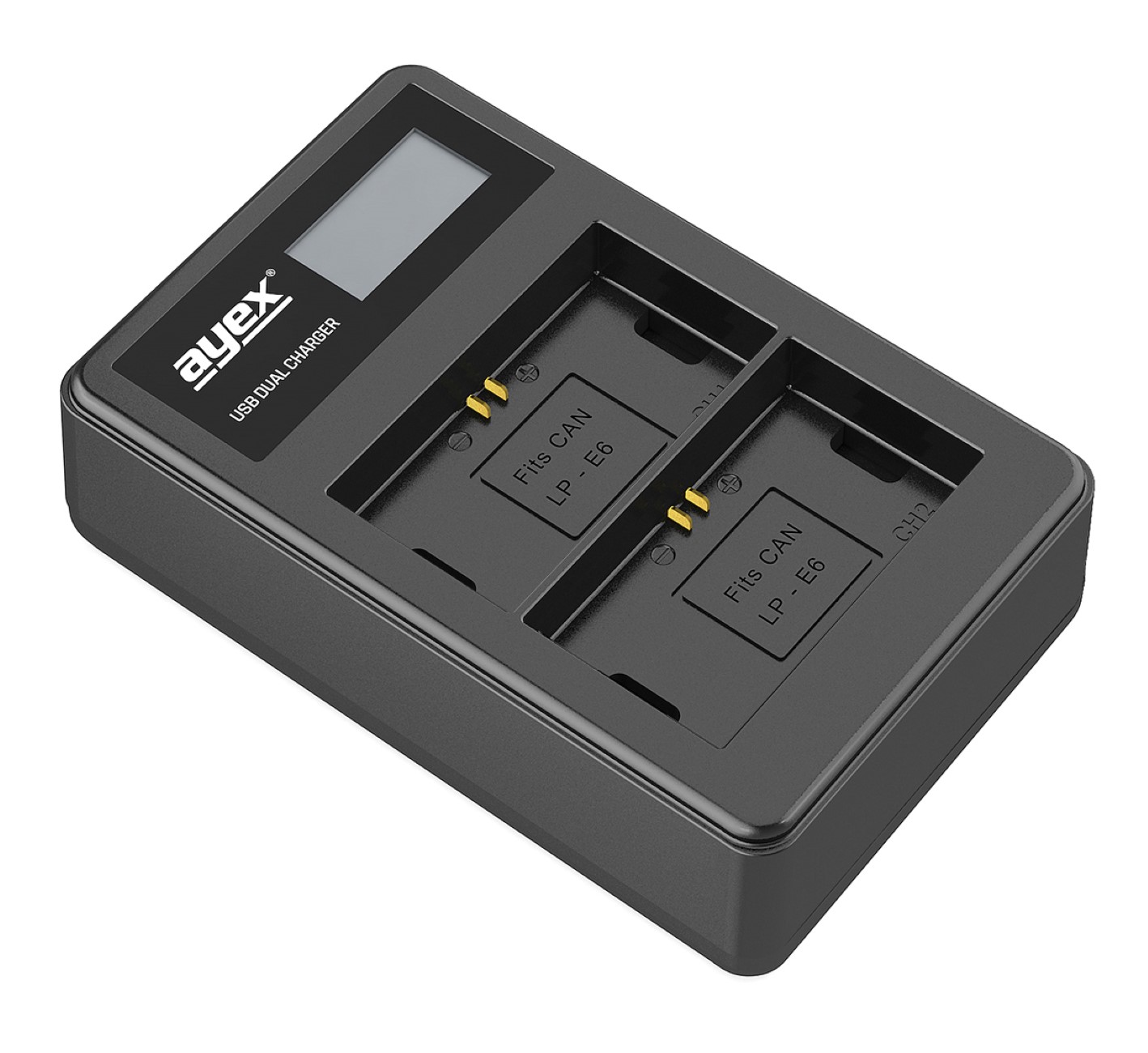 ayex Power Set mit 2x LP-E6N Akku für Canon + 1x USB Dual Ladegerät für zB EOS R 80D ayex Power Set mit 2x LP-E6N Akku für Canon + 1x USB Dual Ladegerät für zB EOS R 80D