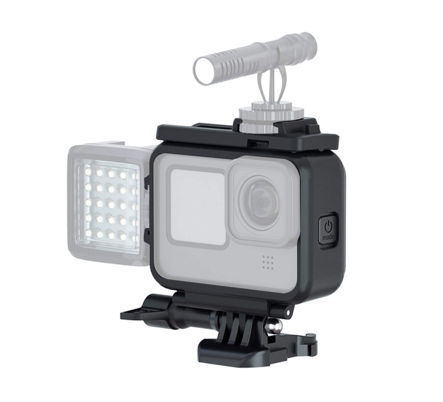 Schutzgehäuse Schutzrahmen Case Für GoPro Hero 9, 10 & 11 Robuster Case mit Blitzschuh und Schieberahmen Schutzgehäuse Schutzrahmen Case Für GoPro Hero 9, 10 & 11 Robuster Case mit Blitzschuh und Schieberahmen