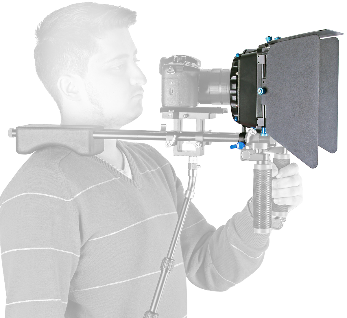 ayex M4 Matte Box, Video-Sonnenblende für 15mm DSLR Rig Systeme ayex M4 Matte Box, Video-Sonnenblende für 15mm DSLR Rig Systeme