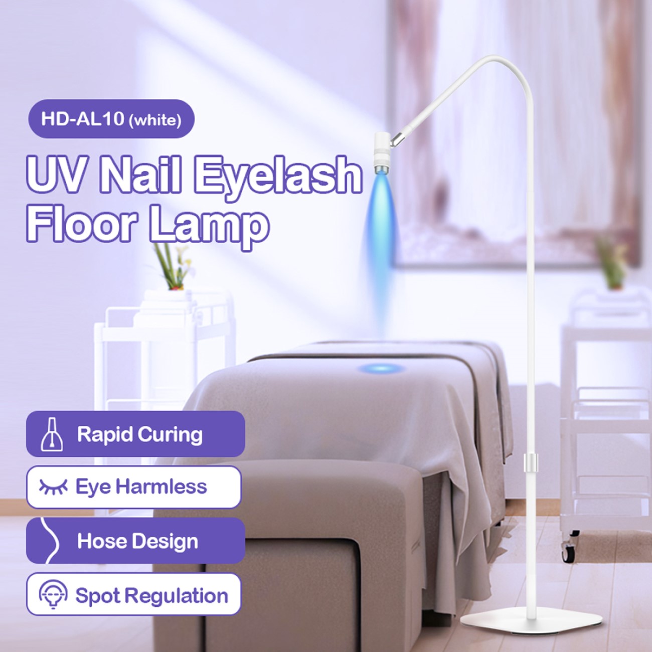 UV-Lash-Lampe Beauty Light 360° Touch-Dimmung 5 Lichtstufen Fußschalter Brille UV-Lash-Lampe Beauty Light 360° Touch-Dimmung 5 Lichtstufen Fußschalter Brille