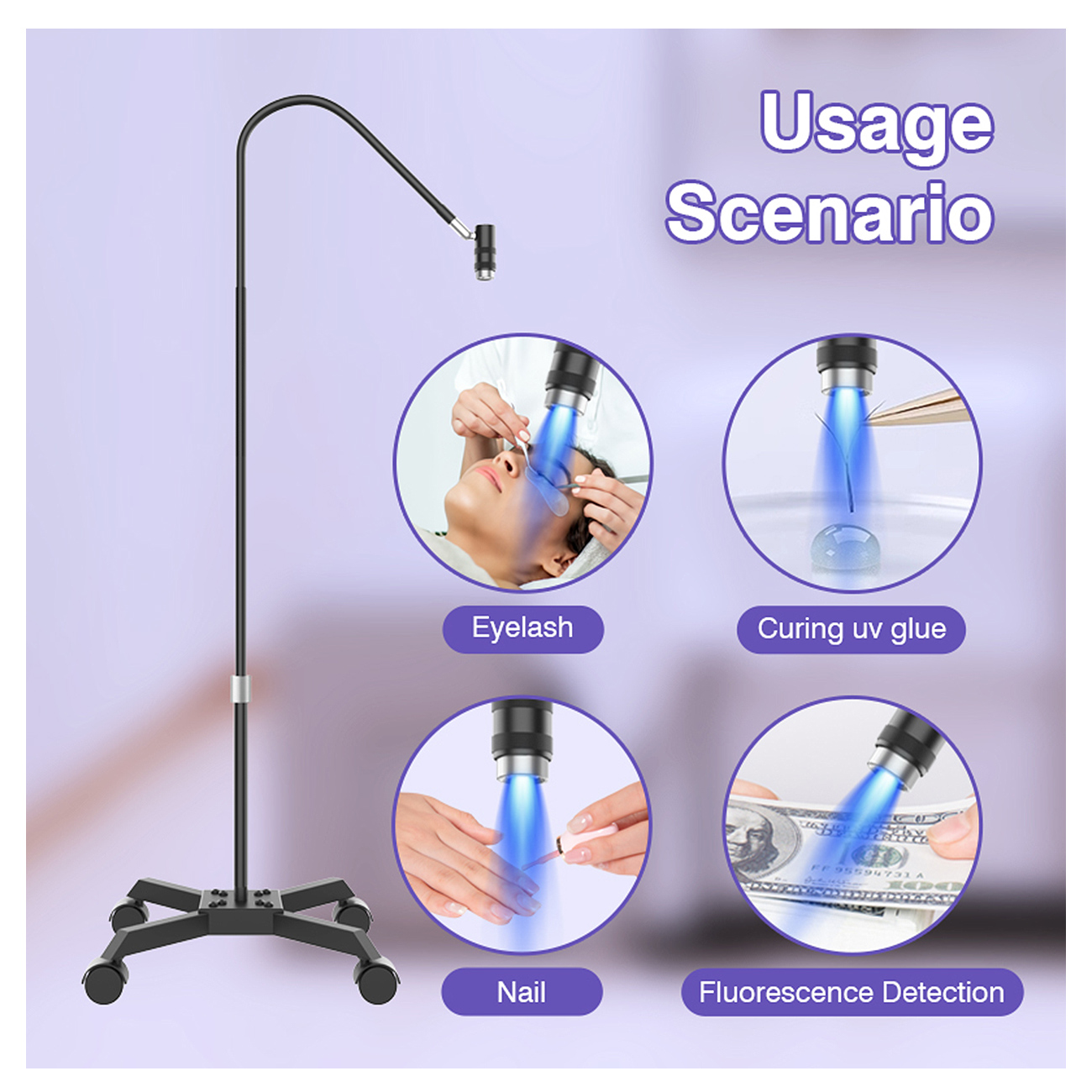 UV Lash Lampe - 2 in 1 Stand- & Tischlampe für Wimpern & Nägel HD-AL20 UV Lash Lampe - 2 in 1 Stand- & Tischlampe für Wimpern & Nägel HD-AL20