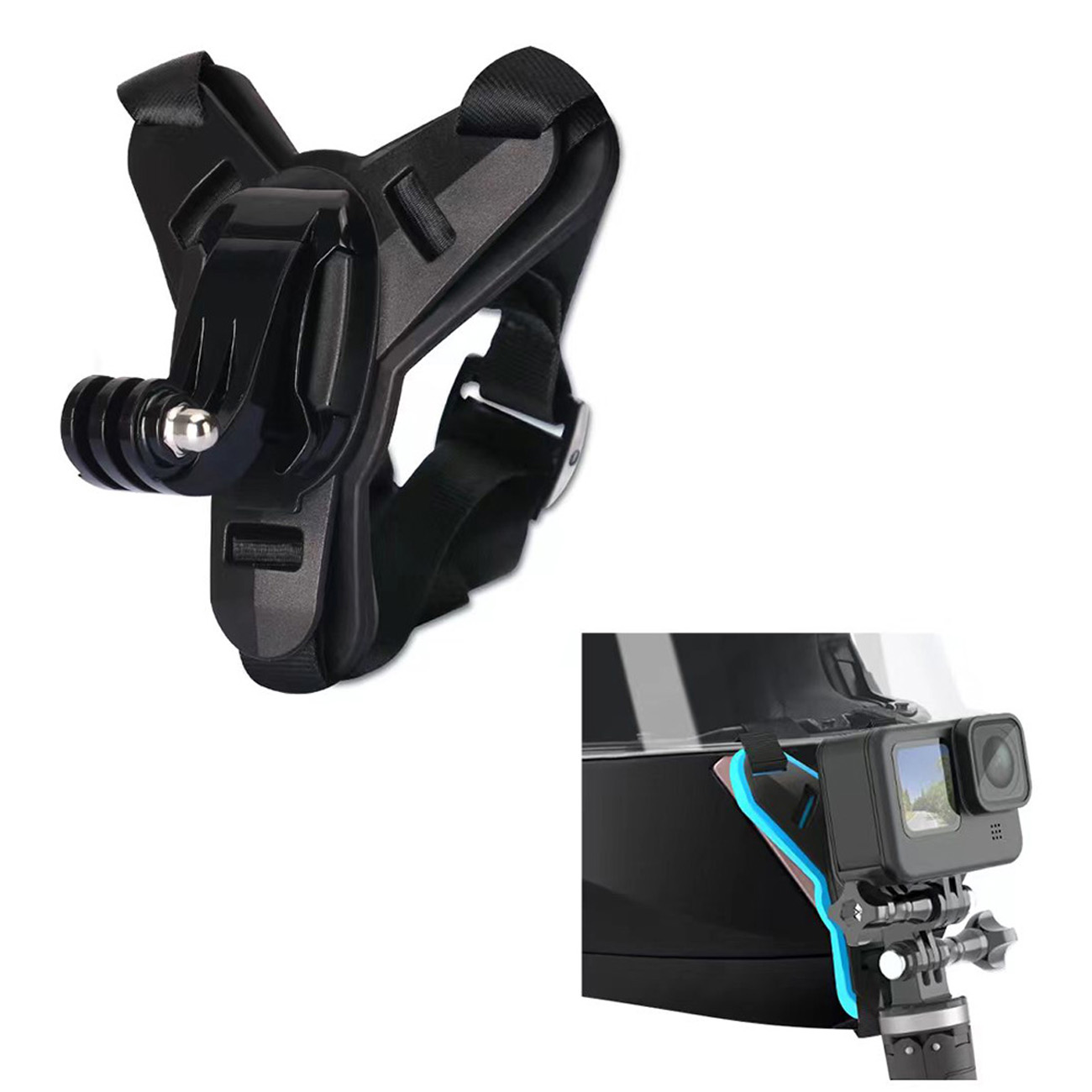 Chin Strap Mount verstellbare Kinnriemen-Halterung für GoPro & DJI Osmo Actionkameras Chin Strap Mount verstellbare Kinnriemen-Halterung für GoPro & DJI Osmo Actionkameras