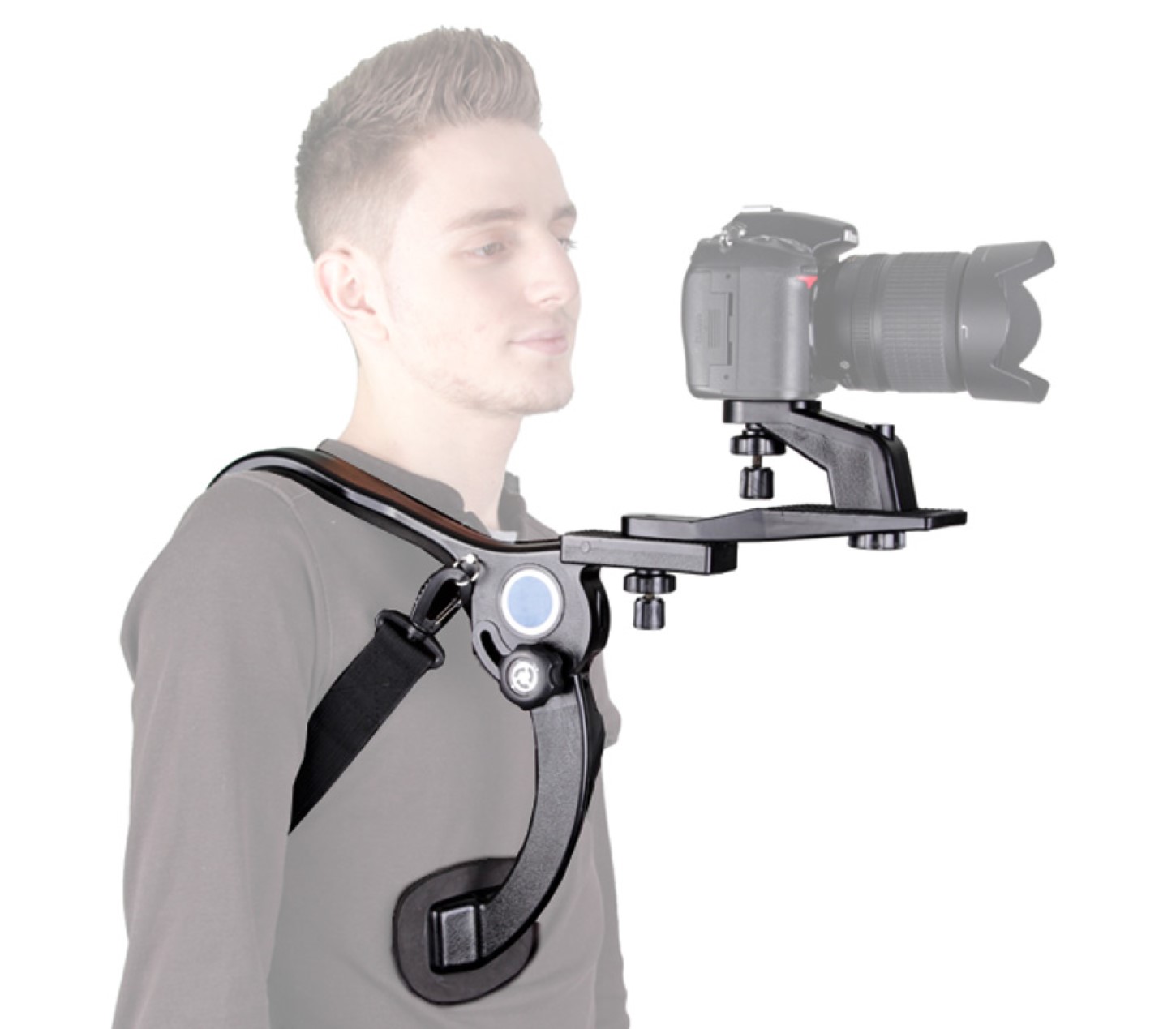 ayex Freihand-Schulterstativ für DSLR Kameras und Camcorder Für viel Bewegungsfreiheit, mit 1/4" Standard-Gewinde ayex Freihand-Schulterstativ für DSLR Kameras und Camcorder Für viel Bewegungsfreiheit, mit 1/4" Standard-Gewinde