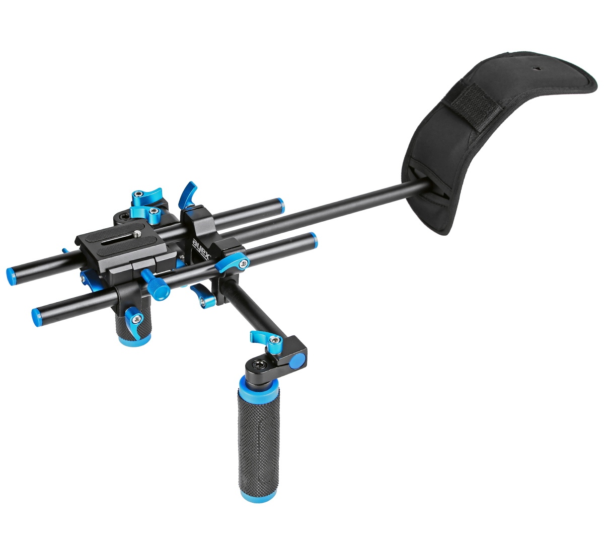 ayex D4 Video Rig Schulterstativ für DSLRs, Systemkameras, Camcorder ayex D4 Video Rig Schulterstativ für DSLRs, Systemkameras, Camcorder