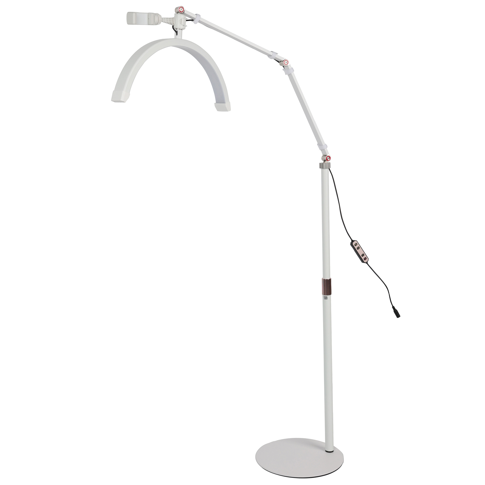 3.jpg Halbmond Beauty Light 20W LED Kosmetiklicht dimmbar 360° drehbar Telefonhalter Stativ