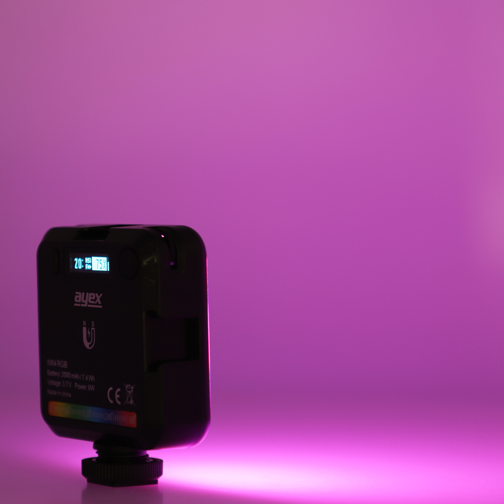RGB Videoleuchte einstellbare Helligkeit 20 kreative Lichteffekte W64 RGB RGB Videoleuchte einstellbare Helligkeit 20 kreative Lichteffekte W64 RGB