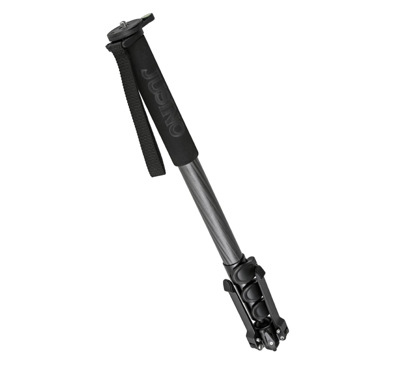 JUSINO Carbon Monopod mit abnehmbarem Fuß/Tischstativ Schnellspann-Clips bis 164cm/10kg VM-284EC JUSINO Carbon Monopod mit abnehmbarem Fuß/Tischstativ Schnellspann-Clips bis 164cm/10kg VM-284EC
