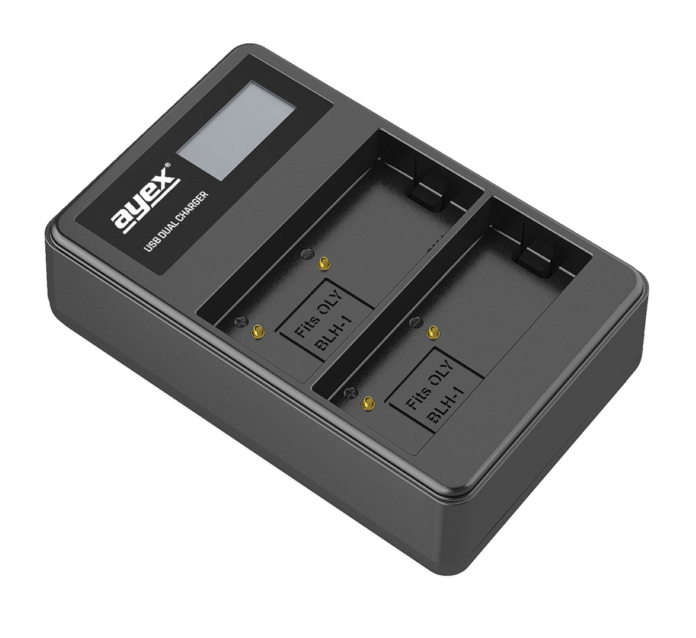 USB Dual Ladegerät für Olympus BLH-1 Akkus beleuchtetes Display Ladestandanzeige USB Dual Ladegerät für Olympus BLH-1 Akkus beleuchtetes Display Ladestandanzeige