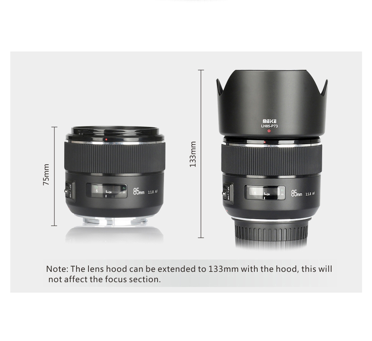 Meike Autofokus Objektiv 85mm, F/1.8 für Canon Vollformat-Kameras mit EF-Bajonett Meike Autofokus Objektiv 85mm, F/1.8 für Canon Vollformat-Kameras mit EF-Bajonett