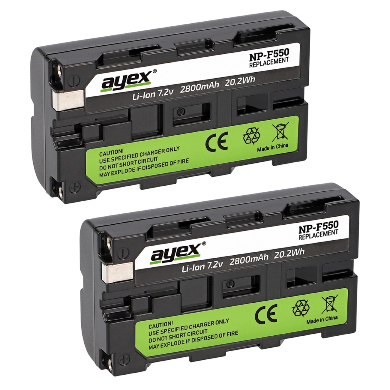 ayex Power Set mit 2x NP-F550 Akku für Sony + 1x USB Dual Ladegerät ayex Power Set mit 2x NP-F550 Akku für Sony + 1x USB Dual Ladegerät