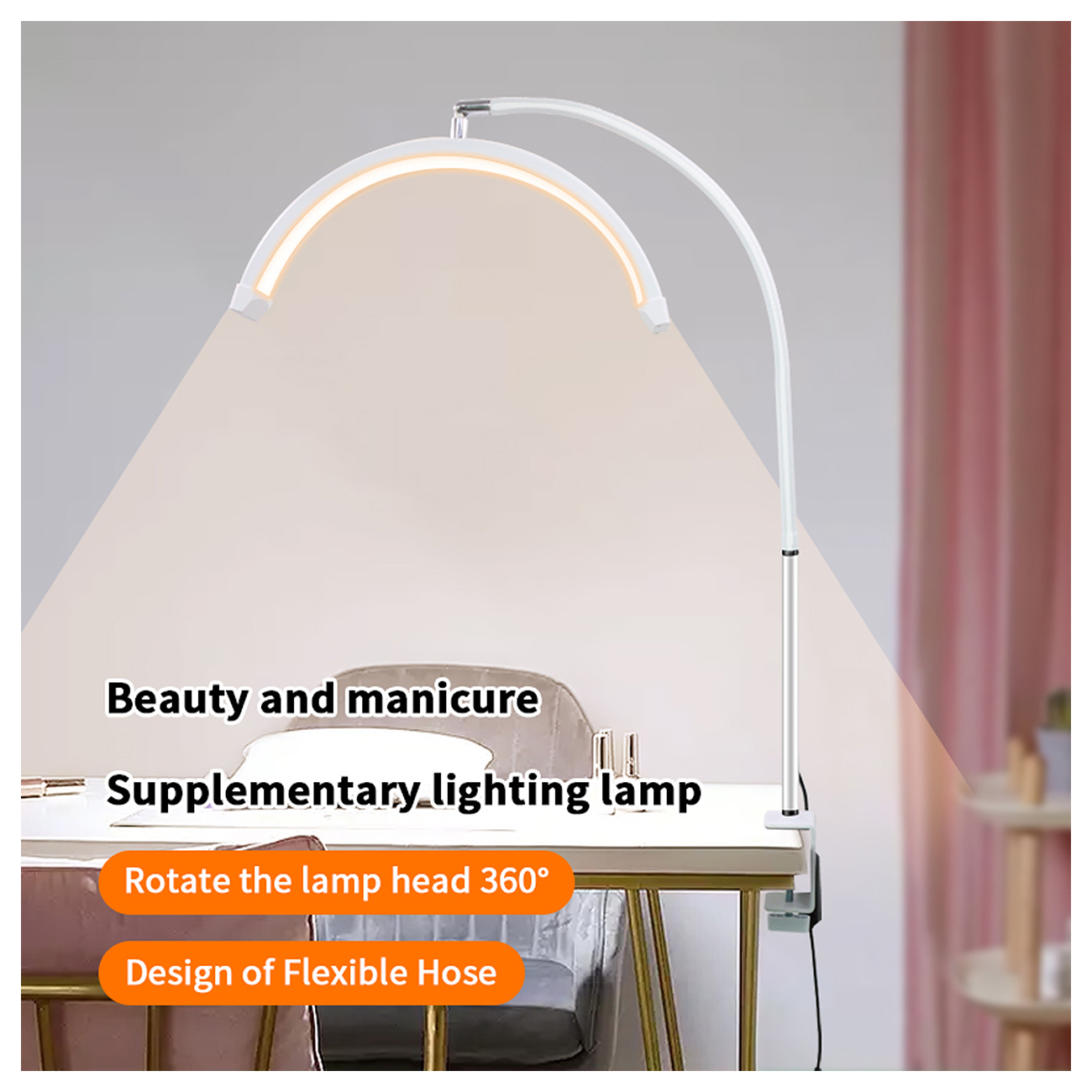 LED Bogenleuchte mit Tischklemme – Flexibel, Blendfrei & Ideal für Beauty-Anwendungen HD-P3