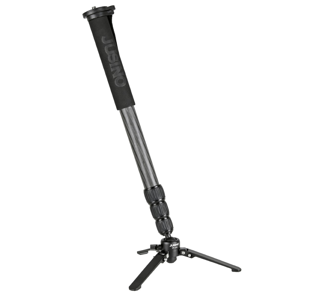 JUSINO Karbon Monopod mit abnehmbarem Fuß Tischstativ Schnelldrehverschlüsse bis 170cm 12kg VM-324C